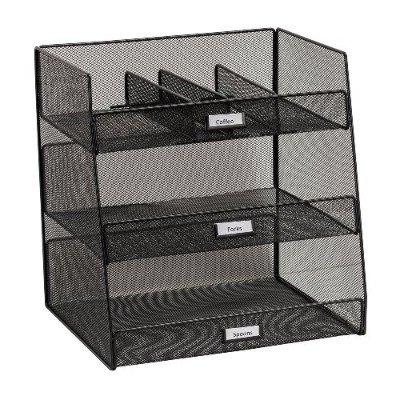 Safco Products Company 3293BL Onyx Break Room Organizer Black