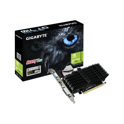 GIGA BYTE Technology GV N710SL 1GL GV N710SL 1GL Graphics card GF GT 710 1 GB GDDR3 PCIe 2.0 x8 low profile DVI D Sub HDMI fanless