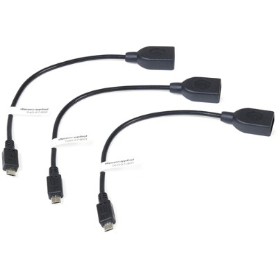 Plugable USB2 OTGS 3X USB2 OTGS USB cable Micro USB Type B M to USB F USB 2.0 OTG 6.9 in pack of 3