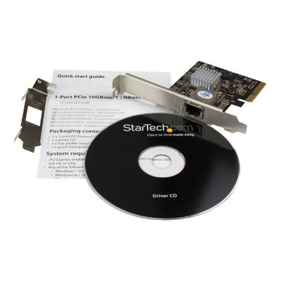 StarTech.com ST10GSPEXNB 1 Port PCI Express 10GBase-T/NBASE-T Ethernet Network Card - 5-Speed Support: 10G/5G/2.5G/1G/100Mbps - PCIe 2.0 x4 StarTech.com ST10GSPEXNB 1 Port PCI Express 10GBase-T/NBASE-T Ethernet Network Card - 5-Speed Support: 10G/5G/2.5G/1G/100Mbps - PCIe 2.0 x4