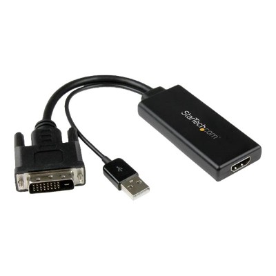 StarTech.com DVI2HD DVI to HDMI Video Adapter with USB Power and Audio DVI D to HDMI Converter 1080p