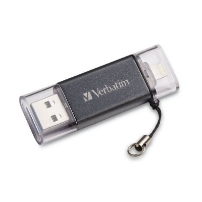 Verbatim 49304 16 GB iStore 'n' Go Dual USB 3.0 Flash Drive for Apple Lightning Devices Graphite Verbatim 49304 16 GB iStore 'n' Go Dual USB 3.0 Flash Drive for Apple Lightning Devices Graphite