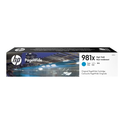 HP Inc. L0R09A 981X High Yield cyan original PageWide ink cartridge for PageWide Enterprise Color MFP 586 PageWide Managed Color E55650