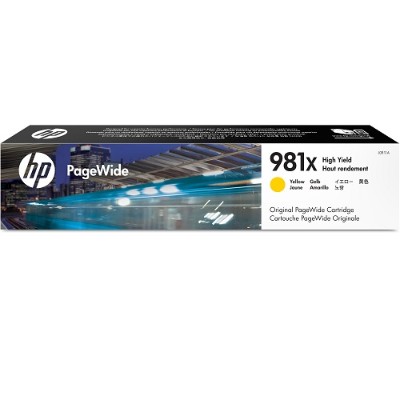 HP Inc. L0R11A 981X High Yield yellow original PageWide ink cartridge for PageWide Enterprise Color MFP 586 PageWide Managed Color E55650