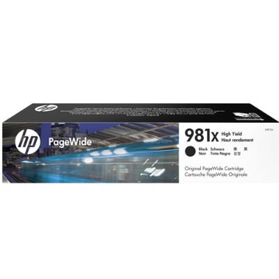 HP Inc. L0R12A 981X High Yield black original PageWide ink cartridge for PageWide Enterprise Color MFP 586 PageWide Managed Color E55650