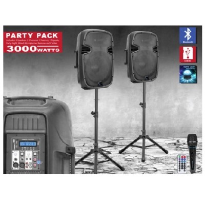 Technical Pro SYSTEM7000 15 BT Speaker Package with Tripod Stand Light Mic and Cables Technical Pro SYSTEM7000 15 BT Speaker Package with Tripod Stand Light Mic and Cables