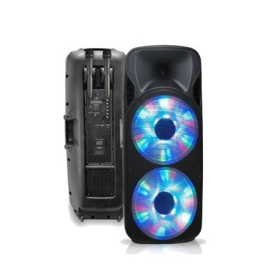 Technical Pro WAVE215 Rechargeable Double 15 2-Way BT Speaker and Dual VHF Mic Technical Pro WAVE215 Rechargeable Double 15 2-Way BT Speaker and Dual VHF Mic