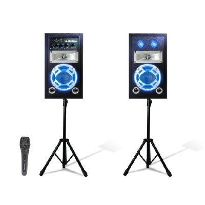 Technical Pro STAGEPACK5 Bluetooth Stage Speaker System Package with 2 Tripods and Mics Technical Pro STAGEPACK5 Bluetooth Stage Speaker System Package with 2 Tripods and Mics