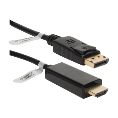 QVS DPHD 03 DisplayPort cable DisplayPort HDMI DisplayPort M to HDMI M 3 ft black latched