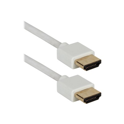 QVS HDT 3FW High Speed HDMI with Ethernet cable HDMI M to HDMI M 3 ft shielded white 4K support