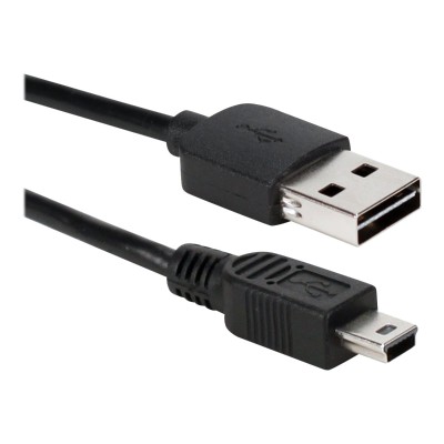 QVS CC2215R 06 USB cable USB M to mini USB Type B M USB 2.0 6 ft reversible A connector black