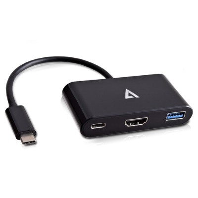 V7 V7UCHDMI-HUB-BLK-1N USB-C male to HDMI / USB3.0 / USB-C female Adapter - Black V7 V7UCHDMI-HUB-BLK-1N USB-C male to HDMI / USB3.0 / USB-C female Adapter - Black