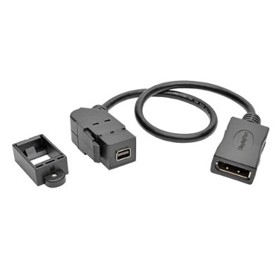 TrippLite P169-001-KPA-BK Mini DisplayPort to Displayport Keystone Panel Mount Coupler 1' TrippLite P169-001-KPA-BK Mini DisplayPort to Displayport Keystone Panel Mount Coupler 1'