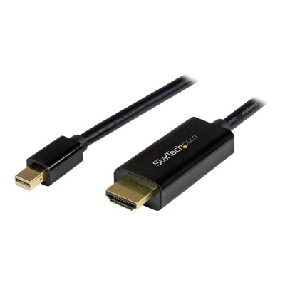 StarTech.com MDP2HDMM3MB Mini DisplayPort to HDMI Adapter Cable mDP to HDMI Adapter with Built in Cable Black 3 m 10 ft. 4K 30Hz