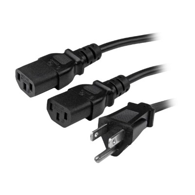 StarTech.com PXT101Y10 10 ft Computer Power Cord 5 15P to 2x C13 C13 Y Cable Power Cord Y Splitter Cable Power 2 monitors at once