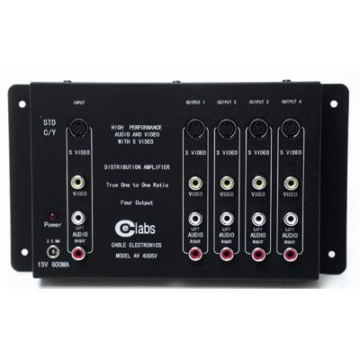 4-OUTLET AUDIO/VIDEO + S-VIDEO DISTRIBUTION AMPLIFIER