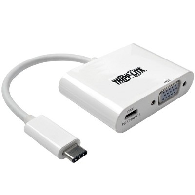TrippLite U444-06N-V-C USB 3.1 Gen 1 USB-C to VGA DisplayPort Alternate Mode External Video Adapter with USB-C Charging Port - External video adapter - USB Type TrippLite U444-06N-V-C USB 3.1 Gen 1 USB-C to VGA DisplayPort Alternate Mode External Video Adapter with USB-C Charging Port - External video adapter - USB Type