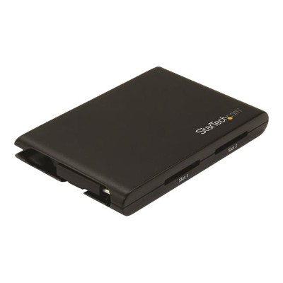 StarTech.com 2SD4FCRU3C Dual Slot SD Card Reader Writer USB 3.0 w USB C SD 4.0 UHS II Portable SD SDHC SDXC Card Reader with UHS II