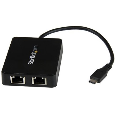 StarTech.com US1GC301AU2R USB C to Dual Gigabit Ethernet Adapter with USB 3.0 Type A Port USB Type C Gigabit Network Adapter