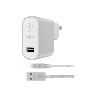 Belkin F8J189DQ04 SLV Universal Home Charger Power adapter 5 Watt 2.4 A USB on cable Lightning silver
