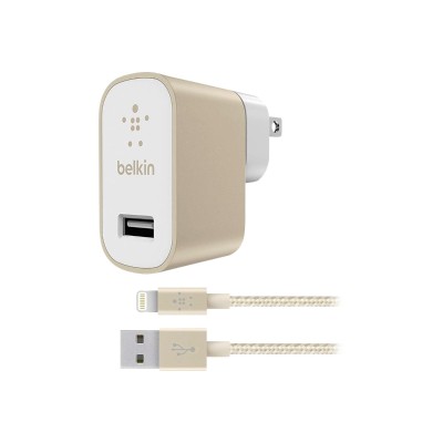 Belkin F8J189DQ04 GLD Universal Home Charger Power adapter 5 Watt 2.4 A USB on cable Lightning gold