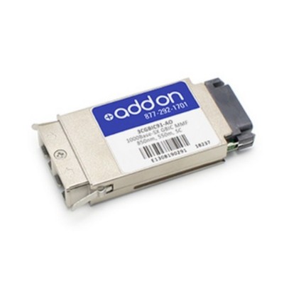 AddOn Computer Products 3CGBIC91 AO HP 3CGBIC91 Compatible TAA Compliant 1000Base SX GBIC Transceiver MMF 850nm 550m SC