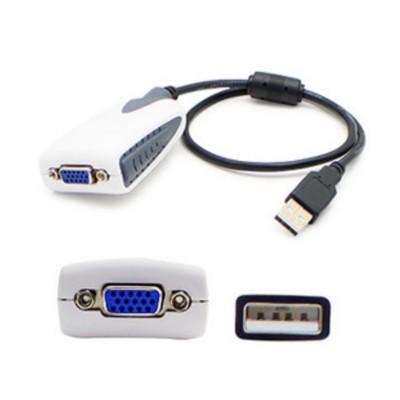 AddOn Computer Products USB2VGA 20.00cm (8.00in) USB 2.0 (A) Male to VGA Female Black USB Video Adapter AddOn Computer Products USB2VGA 20.00cm (8.00in) USB 2.0 (A) Male to VGA Female Black USB Video Adapter