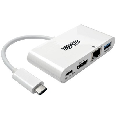 TrippLite U444-06N-HGU-C USB-C to HDMI Adapter w/ USB-A Hub USB-C PD Charging Gigabit Ethernet Port - Docking station - (USB) - GigE TrippLite U444-06N-HGU-C USB-C to HDMI Adapter w/ USB-A Hub USB-C PD Charging Gigabit Ethernet Port - Docking station - (USB) - GigE