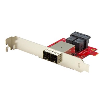 StarTech.com SFF86448PLT2 Mini SAS Adapter Dual SFF 8643 to SFF 8644 with Full and Low Profile Brackets 12Gbps