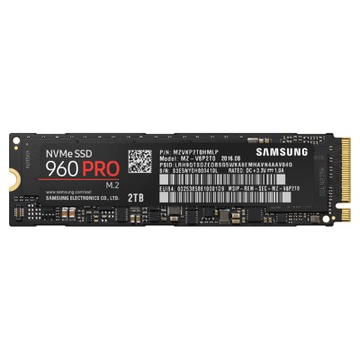Samsung MZ-V6P2T0BW 960 PRO MZ-V6P2T0BW - Solid state drive - encrypted - 2 TB - internal - M.2 2280 - PCI Express 3.0 x4 (NVMe) - 256-bit AES - TCG Opal Encryp Samsung MZ-V6P2T0BW 960 PRO MZ-V6P2T0BW - Solid state drive - encrypted - 2 TB - internal - M.2 2280 - PCI Express 3.0 x4 (NVMe) - 256-bit AES - TCG Opal Encryp