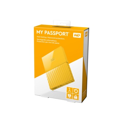 WD WDBYFT0020BYL-WESN WD My Passport WDBYFT0020BYL - Hard drive - encrypted - 2 TB - external (portable) - USB 3.0 - 256-bit AES - yellow WD WDBYFT0020BYL-WESN WD My Passport WDBYFT0020BYL - Hard drive - encrypted - 2 TB - external (portable) - USB 3.0 - 256-bit AES - yellow