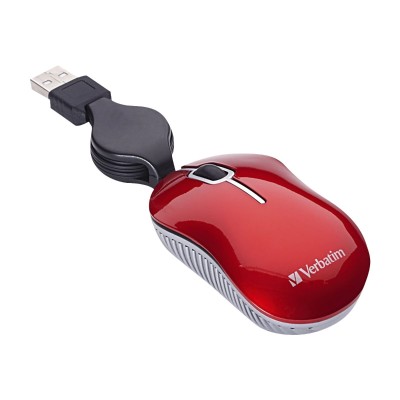 Verbatim 98619 Mini Travel Mouse Commuter Series - Mouse - optical - wired - USB - red Verbatim 98619 Mini Travel Mouse Commuter Series - Mouse - optical - wired - USB - red