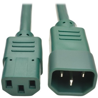 TrippLite P005-003-AGN 3ft Heavy Duty Power Extension Cord 15A 14 AWG C14 C13 Green 3' - Power extension cable - IEC 60320 C14 to IEC 60320 C13 - 3 ft - green TrippLite P005-003-AGN 3ft Heavy Duty Power Extension Cord 15A 14 AWG C14 C13 Green 3' - Power extension cable - IEC 60320 C14 to IEC 60320 C13 - 3 ft - green