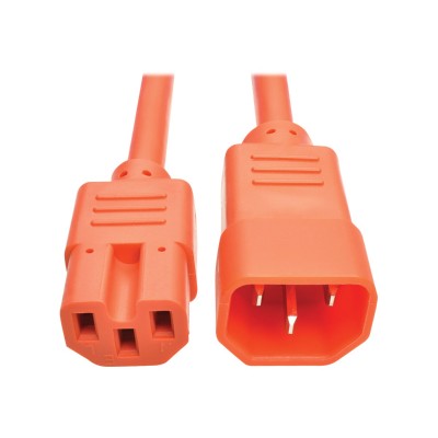 TrippLite P018-002-AOR 2ft Heavy Duty Power Extension Cord 15A 14 AWG C14 C15 Orange 2' - Power cable - IEC 60320 C14 to IEC 60320 C15 - 250 V - 15 A - 2 ft - o TrippLite P018-002-AOR 2ft Heavy Duty Power Extension Cord 15A 14 AWG C14 C15 Orange 2' - Power cable - IEC 60320 C14 to IEC 60320 C15 - 250 V - 15 A - 2 ft - o