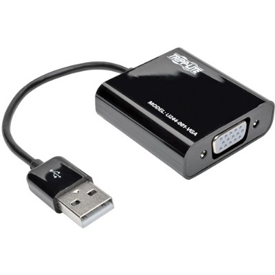 TrippLite U244-001-VGA USB 2.0 to VGA Dual Multi-Monitor External Video Graphics Card Adapter w/Built-In USB Cable 1080p 60 Hz - External video adapter - 128 MB TrippLite U244-001-VGA USB 2.0 to VGA Dual Multi-Monitor External Video Graphics Card Adapter w/Built-In USB Cable 1080p 60 Hz - External video adapter - 128 MB