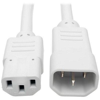 TrippLite P004-002-AWH 2ft Computer Power Extension Cord 10A 18 AWG C14 to C13 White 2' - Power extension cable - IEC 60320 C14 to IEC 60320 C13 - 2 ft - white TrippLite P004-002-AWH 2ft Computer Power Extension Cord 10A 18 AWG C14 to C13 White 2' - Power extension cable - IEC 60320 C14 to IEC 60320 C13 - 2 ft - white