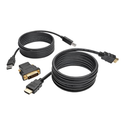 TrippLite P782-006-DH 6ft HDMI DVI USB KVM Cable Kit USB A/B Keyboard Video Mouse 6' - Video / audio / data cable kit - HDMI / DVI / USB - 6 ft - black - molded TrippLite P782-006-DH 6ft HDMI DVI USB KVM Cable Kit USB A/B Keyboard Video Mouse 6' - Video / audio / data cable kit - HDMI / DVI / USB - 6 ft - black - molded