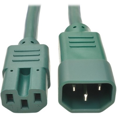 TrippLite P018-002-AGN 2ft Heavy Duty Power Extension Cord 15A 14 AWG C14 C15 Green 2' - Power extension cable - IEC 60320 C14 to IEC 60320 C15 - 2 ft - green TrippLite P018-002-AGN 2ft Heavy Duty Power Extension Cord 15A 14 AWG C14 C15 Green 2' - Power extension cable - IEC 60320 C14 to IEC 60320 C15 - 2 ft - green