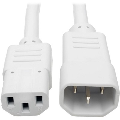TrippLite P005-002-AWH 2ft Heavy Duty Power Extension Cord 15A 14 AWG C14 C13 White 2' - Power extension cable - IEC 60320 C14 to IEC 60320 C13 - 2 ft - white TrippLite P005-002-AWH 2ft Heavy Duty Power Extension Cord 15A 14 AWG C14 C13 White 2' - Power extension cable - IEC 60320 C14 to IEC 60320 C13 - 2 ft - white