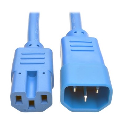 TrippLite P018-003-ABL 3ft Heavy Duty Power Extension Cord 15A 14 AWG C14 C15 Blue 3' TrippLite P018-003-ABL 3ft Heavy Duty Power Extension Cord 15A 14 AWG C14 C15 Blue 3'