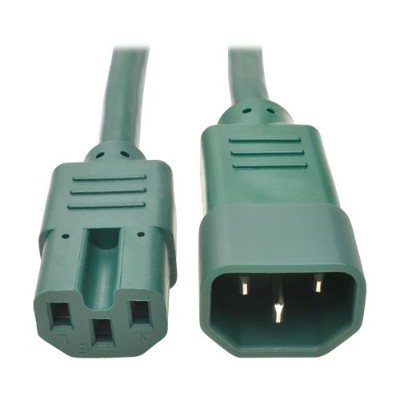 TrippLite P018 003 AGN 3ft Heavy Duty Power Extension Cord 15A 14 AWG C14 C15 Green 3