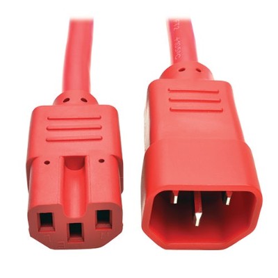 TrippLite P018 003 ARD 3ft Heavy Duty Power Extension Cord 15A 14 AWG C14 C15 Red 3