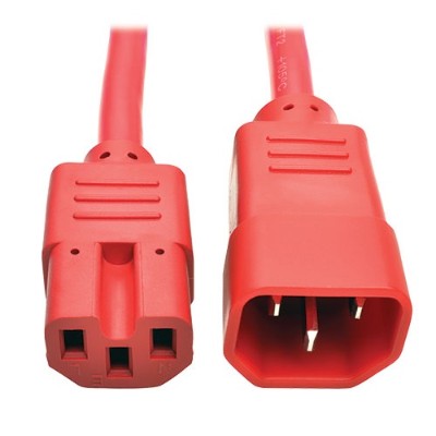 TrippLite P018 006 ARD 6ft Heavy Duty Power Extension Cord 15A 14 AWG C14 C15 Red 6