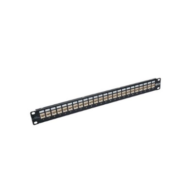 TrippLite N254 024 SH 6AD 24 Port Cat6a Shielded Feedthrough Patch Panel Down Angled 1URM