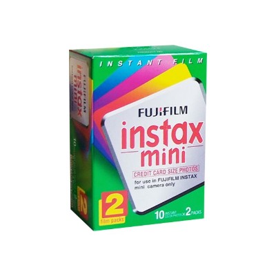 Fujifilm 16437396 Instax Mini Color instant film ISO 800 10 exposures 2 cassettes
