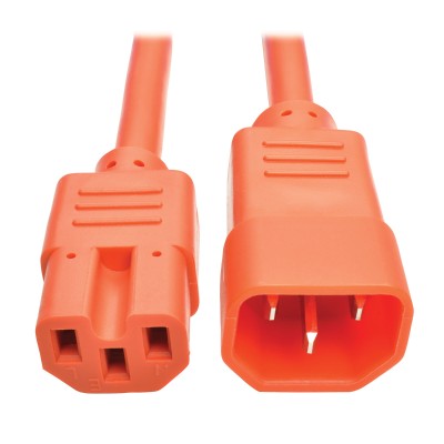TrippLite P018-006-AOR Heavy-Duty Computer Power Cord 15A 14 AWG (IEC-320-C14 to IEC-320-C15) Orange 6 ft. TrippLite P018-006-AOR Heavy-Duty Computer Power Cord 15A 14 AWG (IEC-320-C14 to IEC-320-C15) Orange 6 ft.