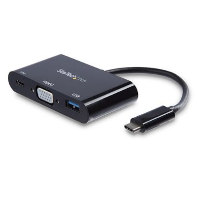 StarTech.com CDP2VGAUACP USB-C to VGA Multifunction Adapter with Power Delivery and USB-A Port - USB Type-C to VGA - USB C Adapter StarTech.com CDP2VGAUACP USB-C to VGA Multifunction Adapter with Power Delivery and USB-A Port - USB Type-C to VGA - USB C Adapter