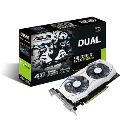 ASUS DUAL-GTX1050TI-O4G NVIDIA Geforce Dual GTX 1050 Ti 4GB Dual-Fan Edition DVI-D HDMI DP 1.4 Gaming Graphics Card ASUS DUAL-GTX1050TI-O4G NVIDIA Geforce Dual GTX 1050 Ti 4GB Dual-Fan Edition DVI-D HDMI DP 1.4 Gaming Graphics Card