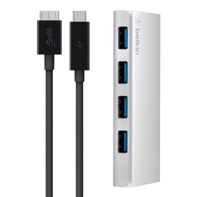 Belkin F4U088TT USB-IF Certified USB 3.0 Hub with 1-Meter USB Type C (USB-C) to Micro-B Cable Belkin F4U088TT USB-IF Certified USB 3.0 Hub with 1-Meter USB Type C (USB-C) to Micro-B Cable