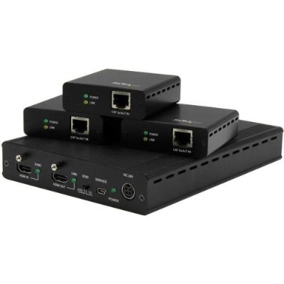 StarTech.com ST124HDBT 3 Port HDBaseT Extender Kit with Receivers - 1x3 HDMI over CAT5 Splitter - 1-to-3 HDBaseT Distribution System - 4K StarTech.com ST124HDBT 3 Port HDBaseT Extender Kit with Receivers - 1x3 HDMI over CAT5 Splitter - 1-to-3 HDBaseT Distribution System - 4K